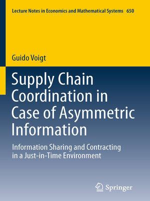 cover image of Supply Chain Coordination in Case of Asymmetric Information